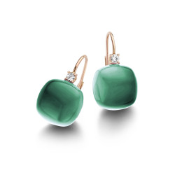 Pendientes Jaipur Oro Amarillo Cuarzo Verde Esmeralda Irantzuline
