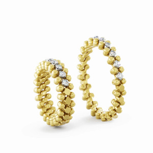 Anillo Multi Size Oro Amarillo Diamantes Serafino Consoli