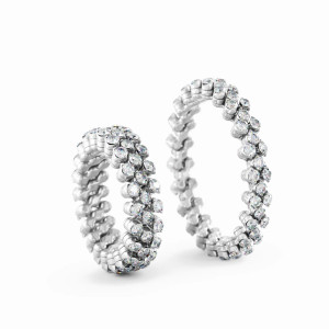 Anillo Multi Size Oro Blanco Diamantes Serafino Consoli