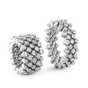 Anillo Multi Size Oro Blanco Diamantes Serafino Consoli