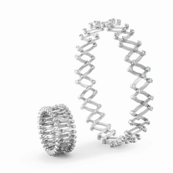 Anillo Pulsera Oro Blanco Diamantes Serafino Consoli