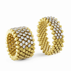 Anillo Multi Size Oro Amarillo Diamantes Serafino Consoli