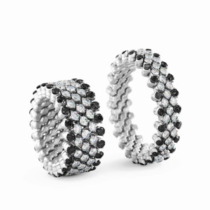 Anillo Multi Size Oro Blanco Diamantes Serafino Consoli