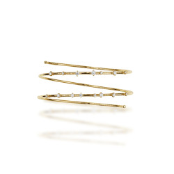 Pulsera Flexible Oro Amarillo Diamantes Mattia Cielo