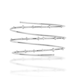 Pulsera Flexible Oro Blanco Diamantes Mattia Cielo
