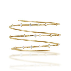 Pulsera Flexible Oro Amarillo Diamantes Mattia Cielo