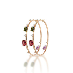 Pendientes Oro Rosa Diamantes Turmalinas Mattia Cielo
