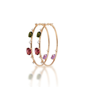 Pendientes Oro Rosa Diamantes Turmalinas Mattia Cielo