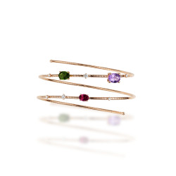 Pulsera Flexible Oro Rosa Diamantes Turmalinas Mattia Cielo