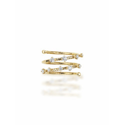 Anillo Flexible Oro Amarillo Diamantes Mattia Cielo