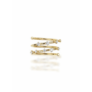 Anillo Flexible Oro Amarillo Diamantes Mattia Cielo