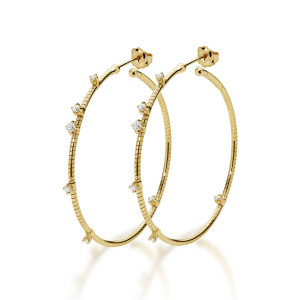 Pendientes Oro Amarillo Diamantes Mattia Cielo