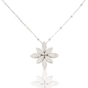 Collar Ghirlanda Luce Di Loto Oro Blanco Diamantes PasqualeBruni