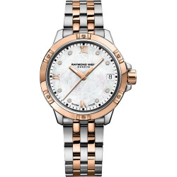 Tango Classic 30mm Bicolor Esfera Nácar Blanco Diamantes Raymond Weil