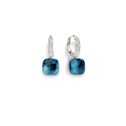 Pendientes Nudo Oro Diamantes Topacio Azul London Pomellato