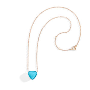 Colgante Freccia Oro Rosa Turquesa Vhernier