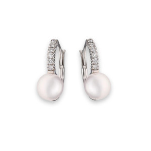 Pendientes Pearls Oro Blanco Diamantes Irantzuline
