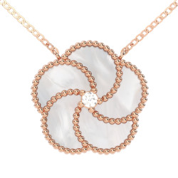 Collar Verona Oro Rosa Madreperla Diamantes Irantzuline