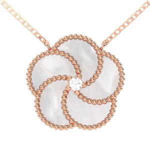 Collar Verona Oro Rosa Madreperla Diamantes Irantzuline