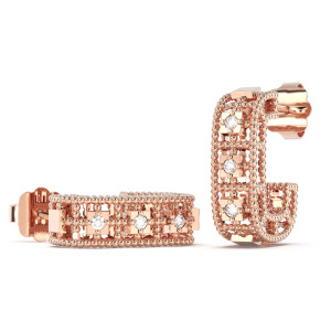Pendientes Verona Oro Rosa Diamantes Irantzuline