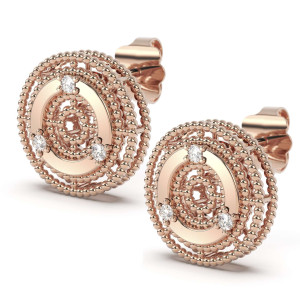 Pendientes Verona Oro Rosa Diamantes Irantzuline