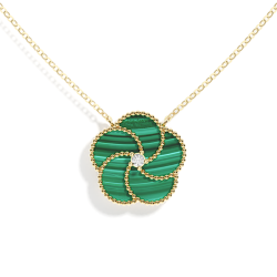 Collar Verona Oro Amarillo Malaquita Diamante Irantzuline