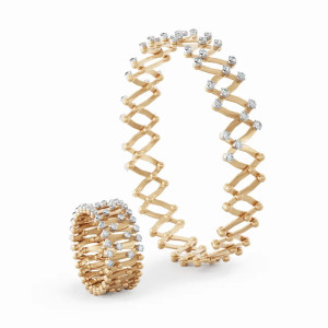 Anillo Pulsera Oro Rosa Diamantes Serafino Consoli