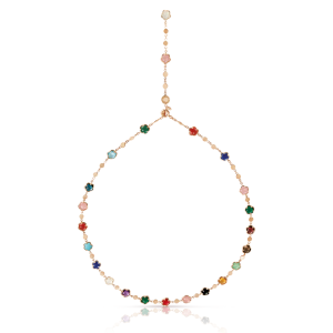 Collar Figlia Dei Fiori Oro Rosa Diamante Piedras Naturales PasqualeBruni