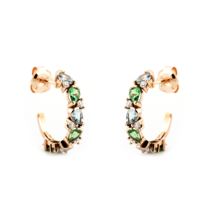 Pendientes Rainbow Oro Rosa Diamantes Irantzuline