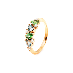 Anillo Rainbow Oro Rosa Diamantes Irantzuline