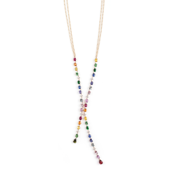 Collar Rainbow Oro Rosa Diamantes Irantzuline
