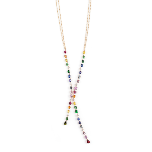 Collar Rainbow Oro Rosa Diamantes Irantzuline