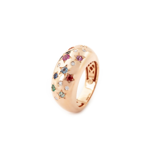Anillo Rainbow Oro Rosa Diamantes Irantzuline