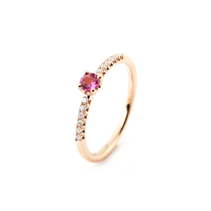 Anillo Rainbow Oro Rosa Diamantes Rubelita Irantzuline
