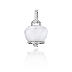 Colgante Campanelle Oro Blanco Cristal de Roca Diamantes Chantecler Capri