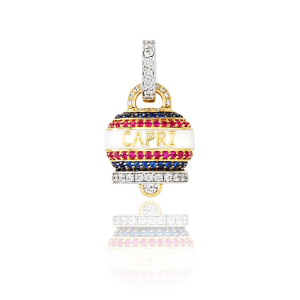 Colgante Campanelle Oro Amarillo Zafiros Rubis Diamantes Chantecler Capri