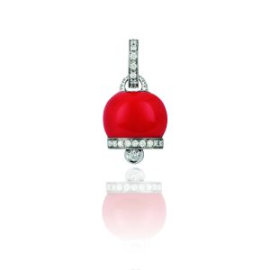 Colgante Campanelle Oro Blanco Coral Diamantes Chantecler Capri