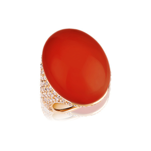 Anillo Cherie Oro Rosa Coral Diamantes Chantecler Capri
