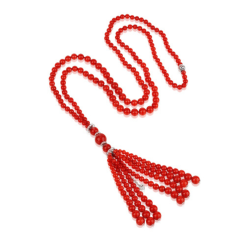 Collar Cherie Oro Blanco Coral Diamantes Chantecler Capri