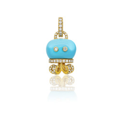 Colgante Campanelle Pulpo Oro Amarillo Diamantes Chantecler Capri