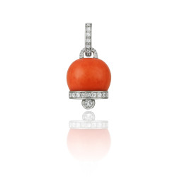 Colgante Campanelle oro blanco diamantes y coral Chantecler Capri