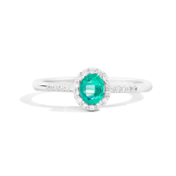 Anillo Oro Blanco Esmeralda Recarlo