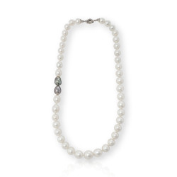 Collar Oro Blanco Perlas Diamantes IrantzuLine