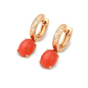 Pendientes Oro Rosa Diamantes Piedra Luna Irantzuline