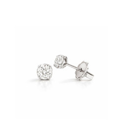 Pendientes Mini Oro Blanco Diamantes Recarlo