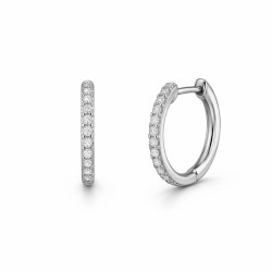 Pendientes Aros Oro Blanco Diamantes Irantzuline