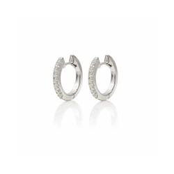 Pendientes Aros Oro Blanco Diamantes Irantzuline