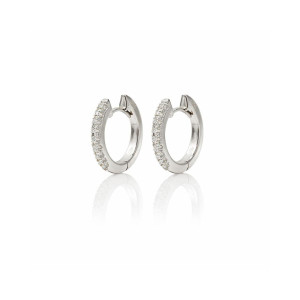 Pendientes Aros Oro Blanco Diamantes Irantzuline