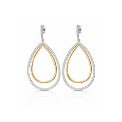 Pendientes Oro Rosa Oro Blanco Diamantes Irantzuline