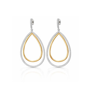 Pendientes Oro Rosa Oro Blanco Diamantes Irantzuline